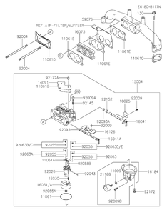Carburetor Diagram and Parts List for FX801V-DS25  Cub Cadet Lawn Tractor